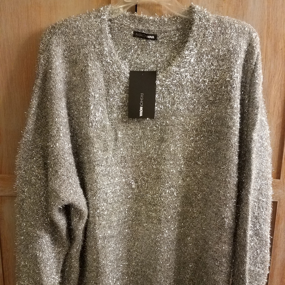 FashionNova Silver Sweater